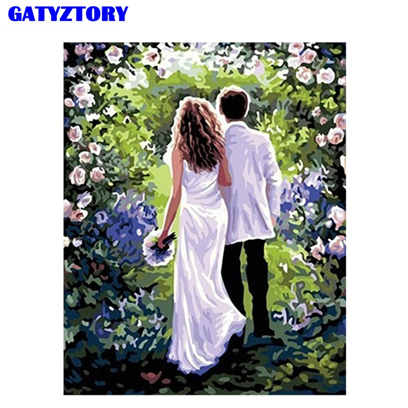 

GATYZTORY Frameless Wedding DIY Painting By Numbers Unique Gift Home Decoraiton Acrylic Coloring By Number For Wall Art Picture