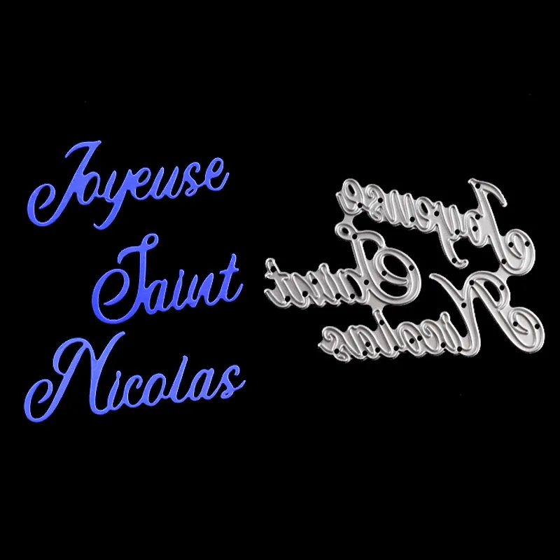 

French Word Dies Saint Nicolas Metal Cutting Dies Alphabet Die letter Craft dies cut for Scrapbooking paper Card making