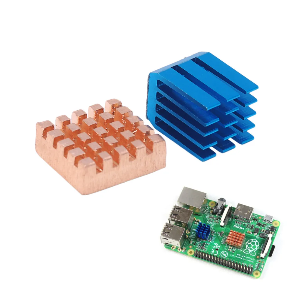 

2Pcs Aluminum and Copper Heat Sink CPU Cooling Heat Sink For Raspberry Pi 2/3 UK dropshipping