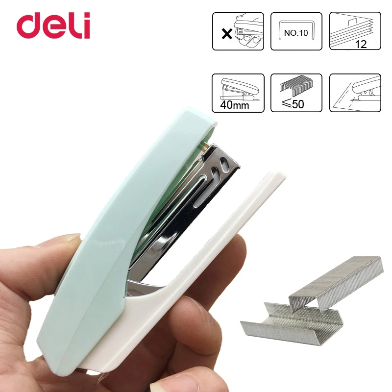 

Candy Color Mini Small Deli Stapler Book 4 Colors Cartoon Set Office Mini Supplies 10# 80*19*38mm Size Manual Stapler