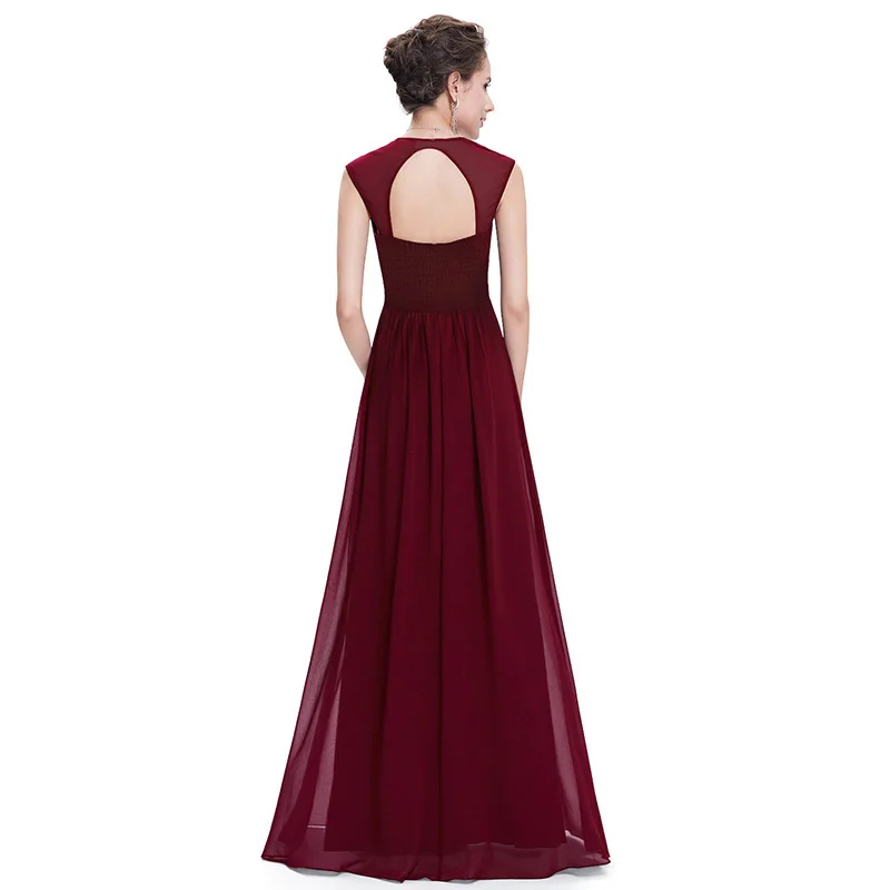 Cheap Plus Size Prom Dresses Long 2020 Elegant V-neck Burgundy A-line  Robe De Soiree Sexy Long Party Formal Dress for Wedding