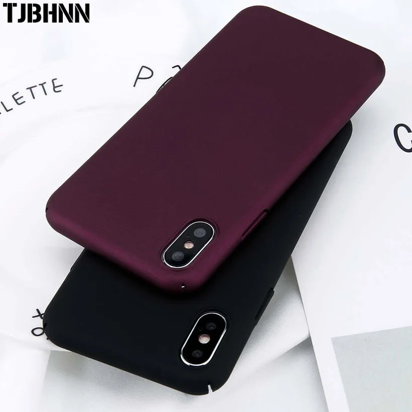 Для iPhone X Xs Max XR 8 7 Простой чехол для телефона тонкий матовый Твердый PC задняя