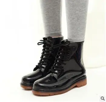 

Free shipping Baby shoes 2019 Fashion Girls Boots rubber shoes Lacing Children's Rain boots Baby girls shoes Children boots 25