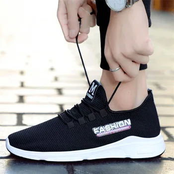 

Autumn and summer new breathable casual youth trend wild mesh flat with men's shoes