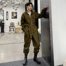 Комбинезон-карго Для мужчин с несколькими карманами, в стиле «хип-хоп» для танцев комбинезон INS с длинным рукавом Рабочая размера плюс свободные повседневные брюки Для мужчин DS50569