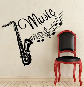 

Wall Decal Musical Instrument Saxophone Decals Plane Sticker Recording Studio Music Home Pattern Single-piece Package XUPC