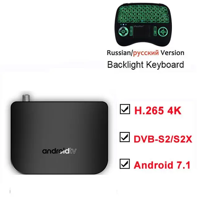 DVB-S2 Android tv Box Amlogic S905D 2,4G wifi Поддержка 4K H.265 DVB S2 S2X спутниковый ресивер Mini M8S Plus Smart tv медиаплеер - Цвет: Add Backlight R