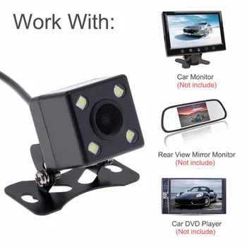 

DC 12V CCD 4 LED Night Vision Car Dynamic Reversing Trajectory Rearview Backup Camera Wide Angle with Auto-changeable Parking