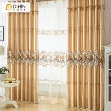 Cortinas Para Sala 3 цвета Лидер продаж Китайский Шелковый водный растворимая вышивка занавес s Золото ажурная декоративная штора