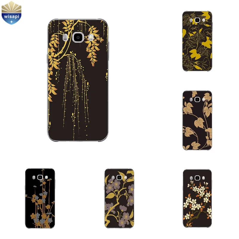 

Silicone Shell for Samsung Galaxy J7 2016 Phone Case for J5 2016 J510 Cover for J3 2016 Bumper for C9 Pro C10 Jap Flower Pattern