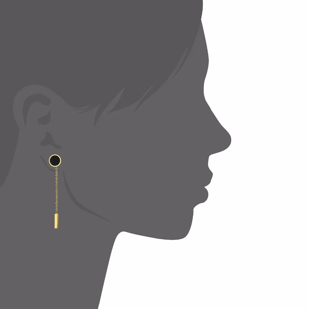 eManco Acrylic Dangle Earrings for Women Long Chain Luxury Design Top Stainless Steel Drop Earrings With Cute Pendants