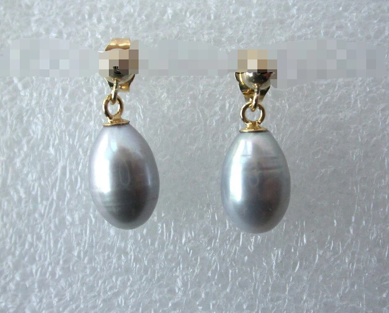 

1261 baroque gray drip freshwater cultured pearl dangle earrings