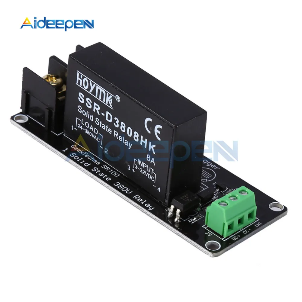 

380V 8A 1 Channel Solid State Relay Module High and Low Level Trigger Module Board SSR Switch Controller For Arduino