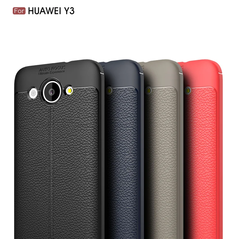 

Litchi Grain Soft Silicone Case for Huawei Y3 2017 Cover 360 Degree TPU Full Cover for Huawei Y3 2017 Fundas For Y5 LITE 2017