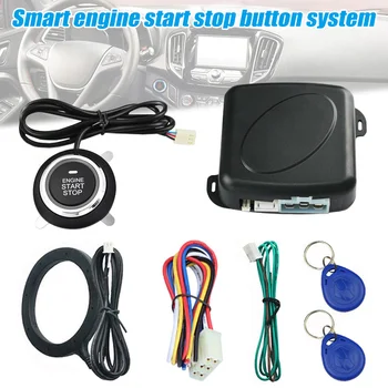 

Car Push Start Button Keyless Entry RFID Lock Engine Starter Ignition Alarm Anti-theft System