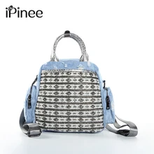 IPinee многофункциональная сумка-тоут, джинсовые сумки для женщин, роскошные стразы, Дамский рюкзак, дизайнерская повседневная женская сумка на плечо