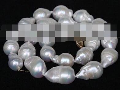 

~~ 11.24 natural 18" 22mm baroque white Reborn keshi pearls necklacE Discount AAA