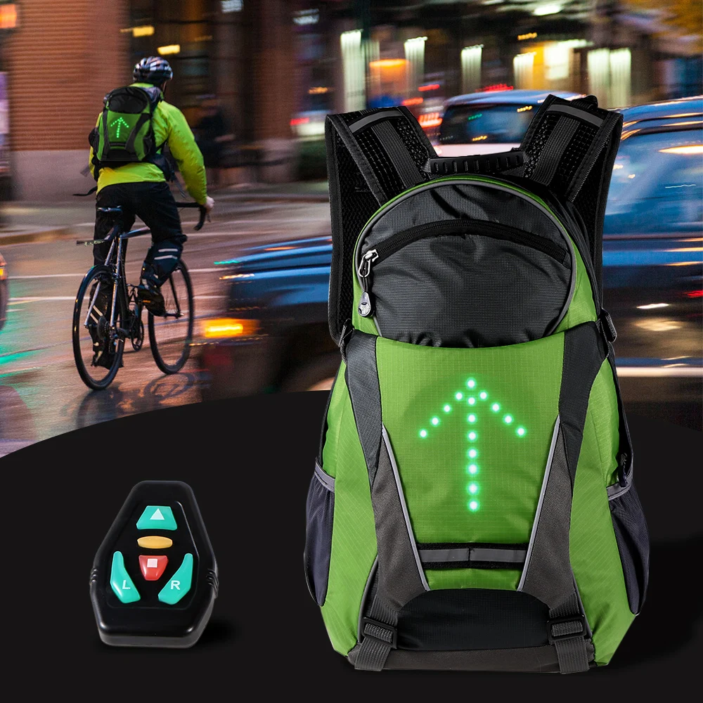 Excellent Lixada 18L Cycling Bicycle Bike Backpack LED Turn Signal Light Reflective Bag Pack Outdoor Safety Night Riding Running Camping 0