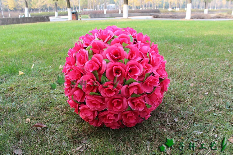 10 шт./лот 1" 30 см искусственный шелк цветы целующийся шар для свадьбы День Святого Валентина вечерние украшения 8 цветов
