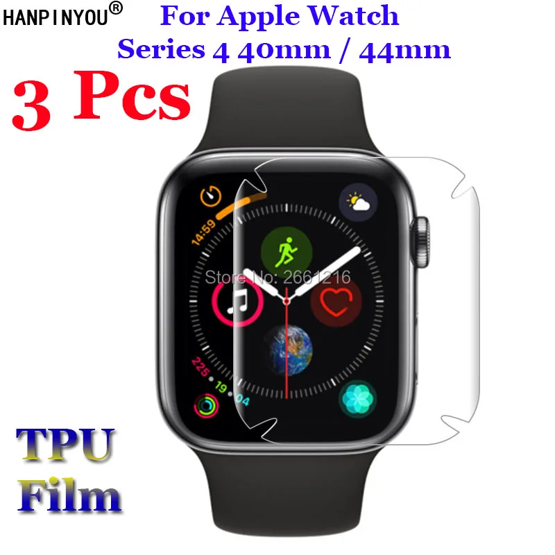

3 Pcs/Lot For Apple Watch Series 4 40mm / 44mm Slim Full Cover Soft TPU Film Explosion-proof Screen Protector