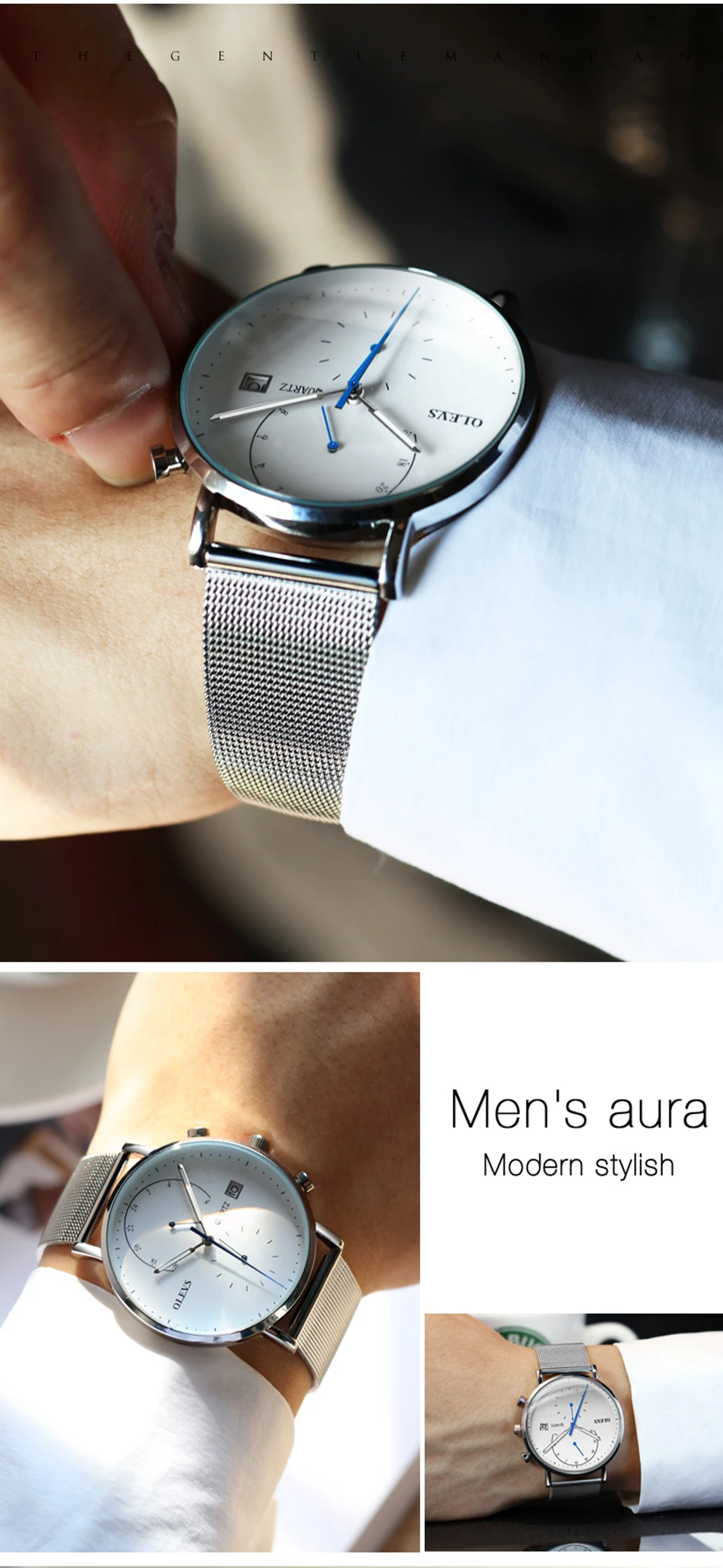 OLEVS кварцевые часы для мужчин часы Роскошные BrandRelogio Masculino наручные для мужчин s Миланского нержавеющая сталь браслет erkek коль saati