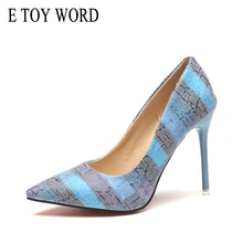 E TOY WORD women shoes Pumps 10CM size 34-42 Fine heel Pointed Toe Fashion High Heel Shoes Woman Wedding Shoes Zapatos Mujer