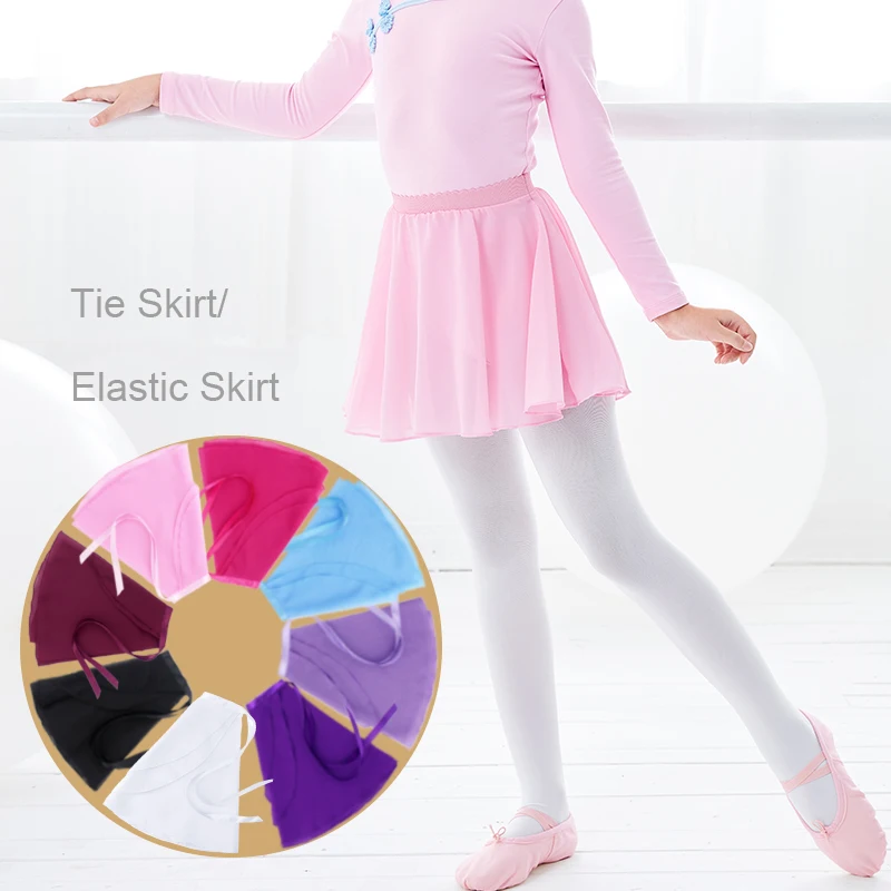Ballet Skirts Girls Kids Ballet Skirt Sheer Chiffon Ballet Tutu Pink Kids Gymnastics Leotard Skirts Dance Skirt