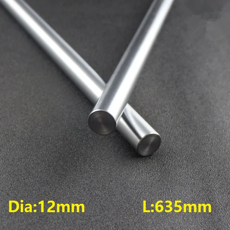 20pcs/lot 12mm linear shaft -L 635mm (25'' inch) long 12x635mm hardened chromed plated linear shaft steel rod bar CNC router