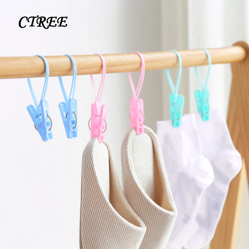 CTREE 12 шт., повседневная пластмассовая скакалка, ветрозащитное нижнее белье, носки с зажимом для галстука, подвесной ветрозащитный зажим, фотобумага, маленькие зажимы для предметов, C687