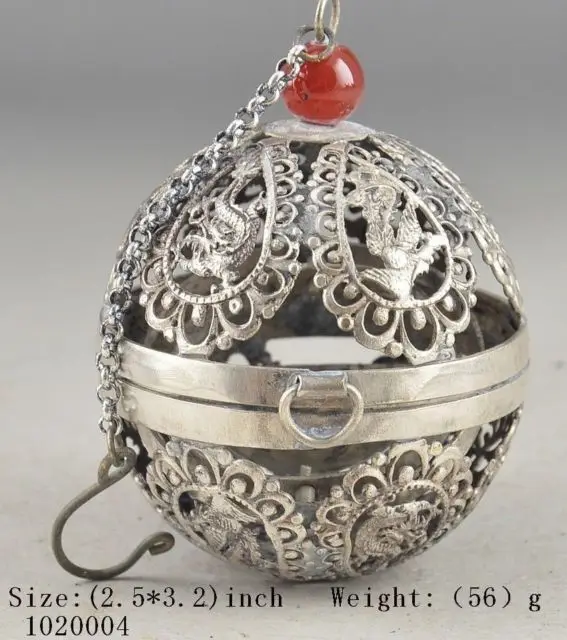 

Exquisite Chinese Tibetan Silver Handmade Antique Hollow-out Cricket Cage