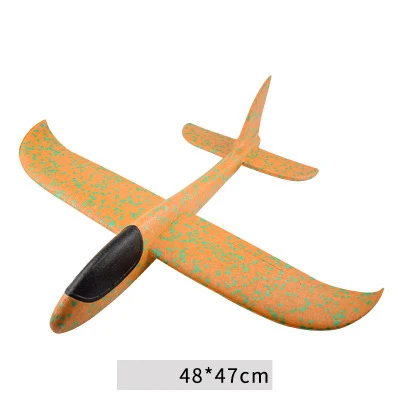 48 см большой ручной бросок пенопластовые самолеты детские игрушки «сделай сам» для детской игры Летающий планер модель аэроплана вечерние наполнители Летающий планер самолет игрушки - Цвет: 48CM-orange
