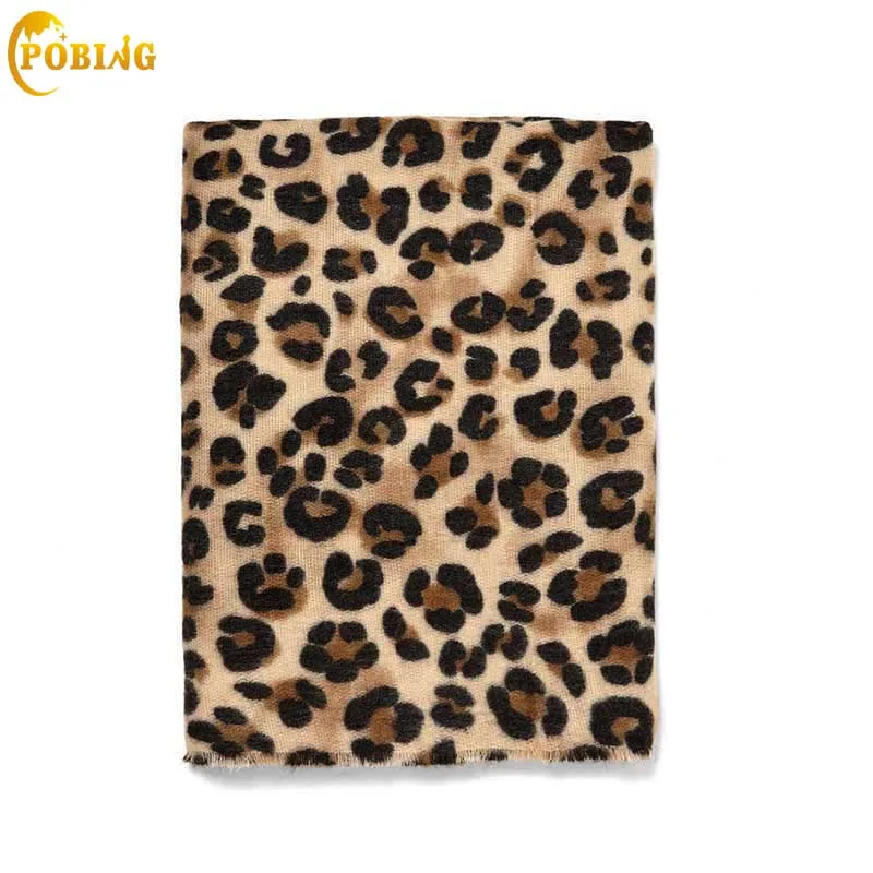 

POBING Brand New Za Winter Scarf Women Leopard Cashmere Scarves Wraps Basic Acrylic Wram Shawls Female Bufandas Blanket Scarf