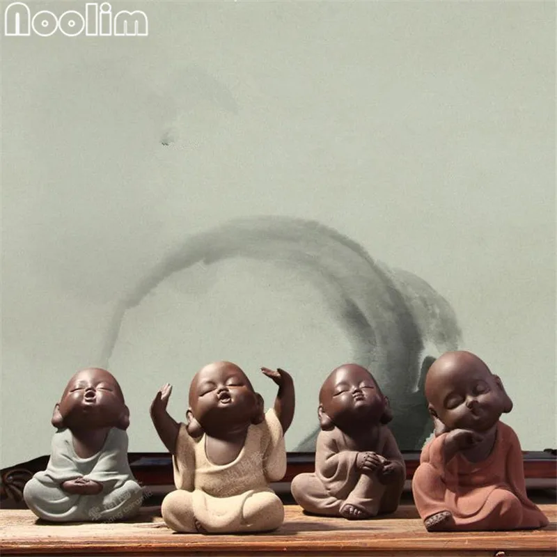 Ручной работы Маленький Будда монах чай питомец фиолетовая глина Kong Fu чай аксессуары бутик чайный стол украшения Аксессуары