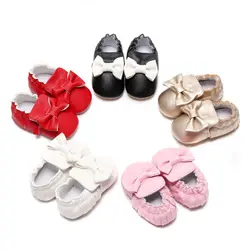 5 цветов, брендовая весенне-Осенняя детская обувь из искусственной кожи, обувь для новорожденных мальчиков и девочек с бантом, мокасины для