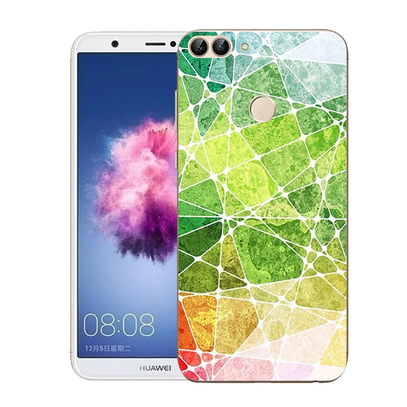 5 65 дюймов для huawei P Smart мягкий прозрачный силиконовый Enjoy 7 S мраморный Печатный