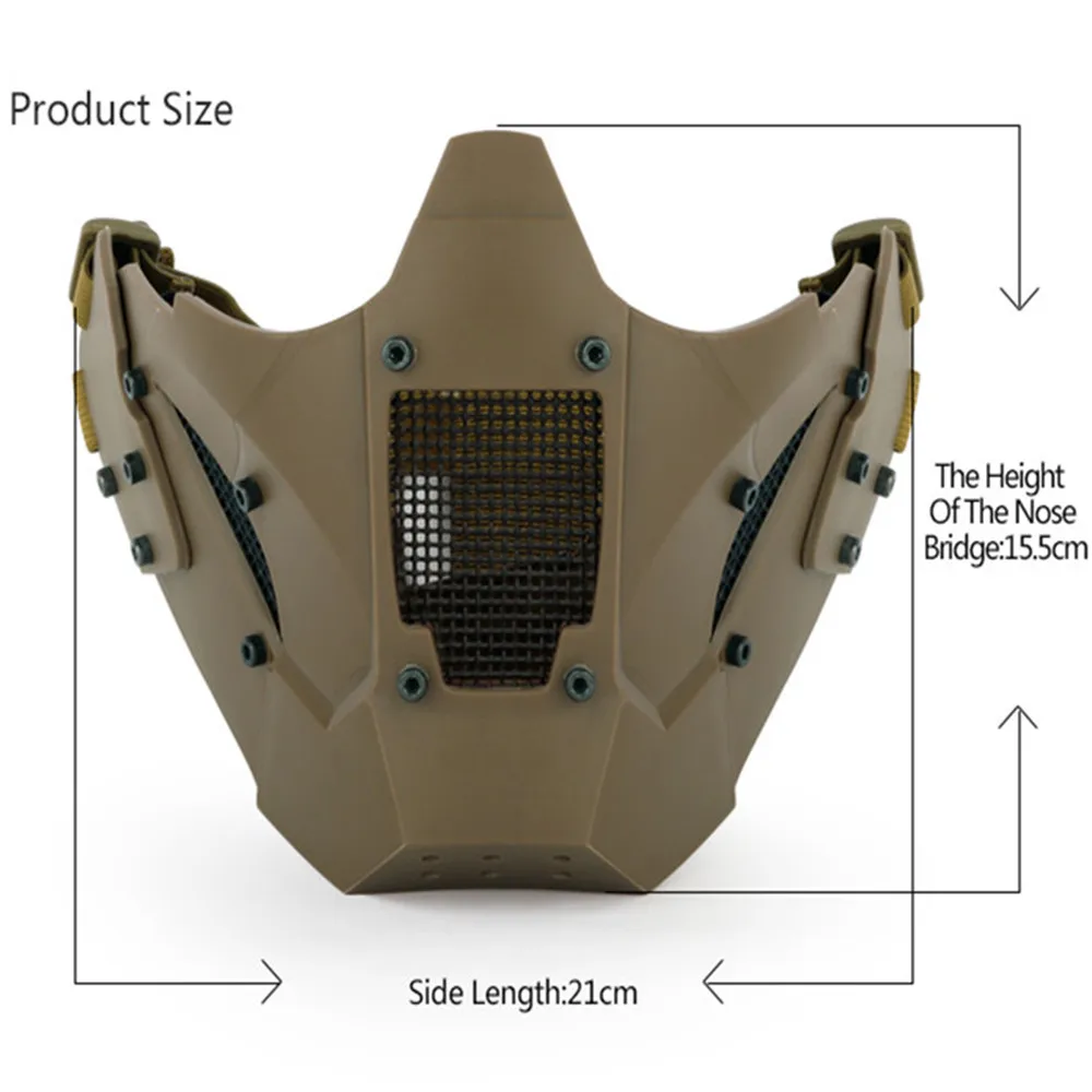 Тактика Половина маска для лица с помощью БЫСТРО Шлем Военная CS съемки Пейнтбол Аксессуары Тактические Airsoft Железный Воин Мак
