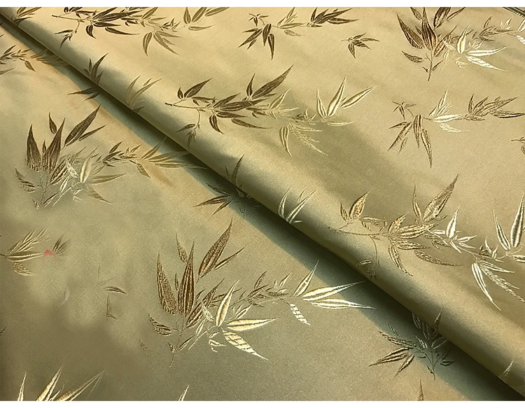 Mylb Бамбуковая ткань с листьями, имитирующая шелковую парчовая ткань, дамасский жаккард, обивка мебели, ткань для шитья пэчворк 75*50 см