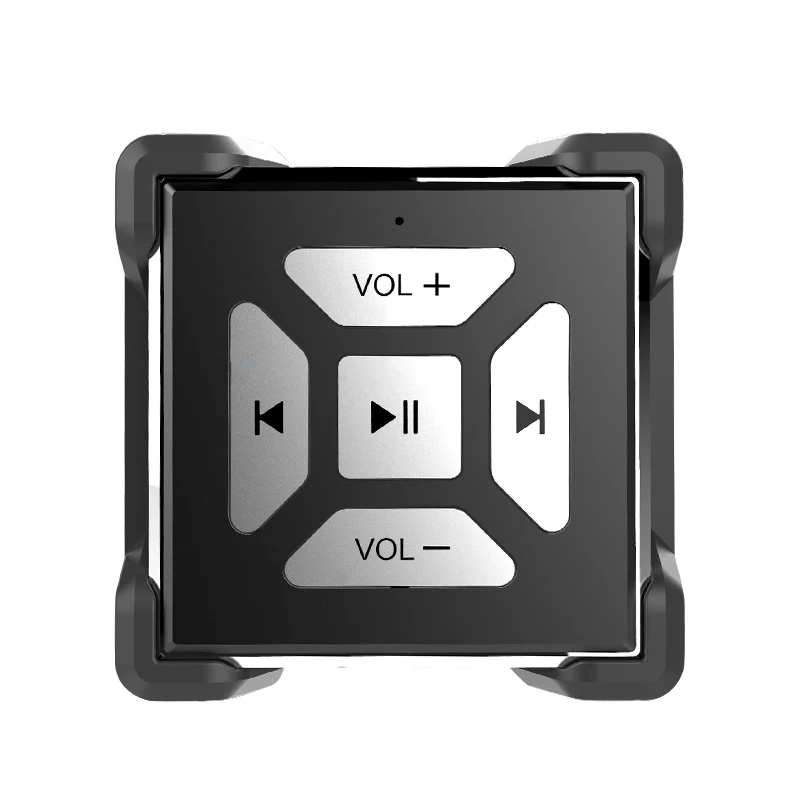 Black Wireless Bluetooth Media Remote Control Car Steering Wheel Motorcycle Handlebar Multimedia