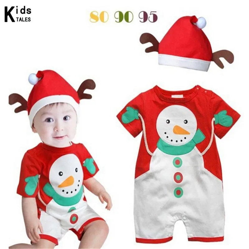 

RP-292 Cute Christmas Baby Boy Clothes Short Sleeve Snowman Printed Baby Rompers Newborn Infant Jumpsuit Toddler Kids Clothing