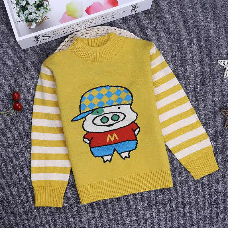 Брендовый свитер для мальчиков и девочек на весну и осень; детская одежда; roupas infantis menina; детская одежда; вязаные свитера для мальчиков и девочек с рисунком