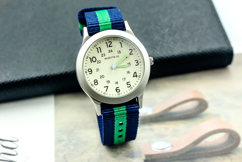 2019New известный Nazeyt бренд для мужчин кварцевые часы военный армейский военный холст ремень Аналоговый sutdent спортивные наручные