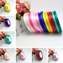 13 Colors Solid Color 1 roll 25 yard 1 4 6mm single face satin ribbon 25yards