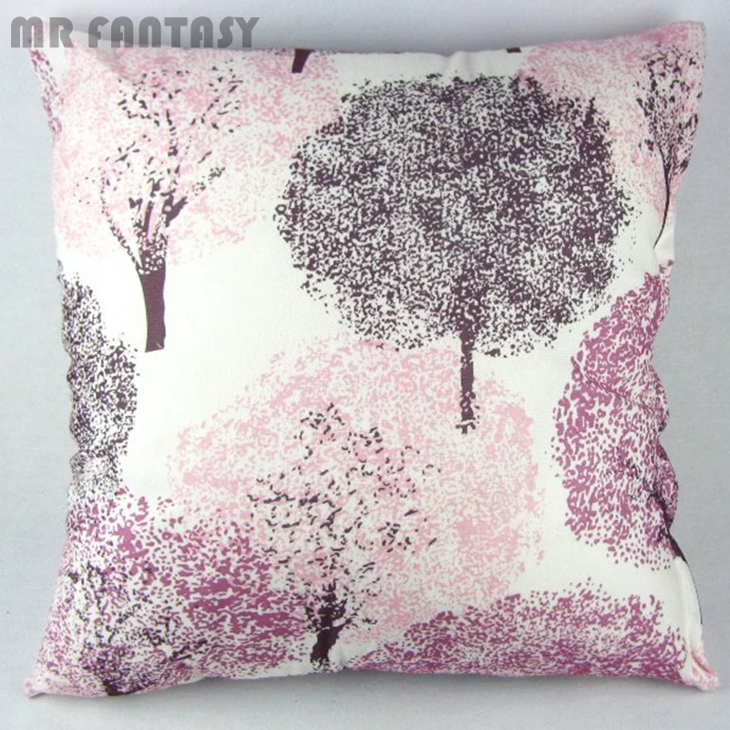 

20" Cherry Sakura Tree Throw Pillowcase Pink Flowering Cushion Cover Square Waist Pillow Pillowcase Home Decor PI33
