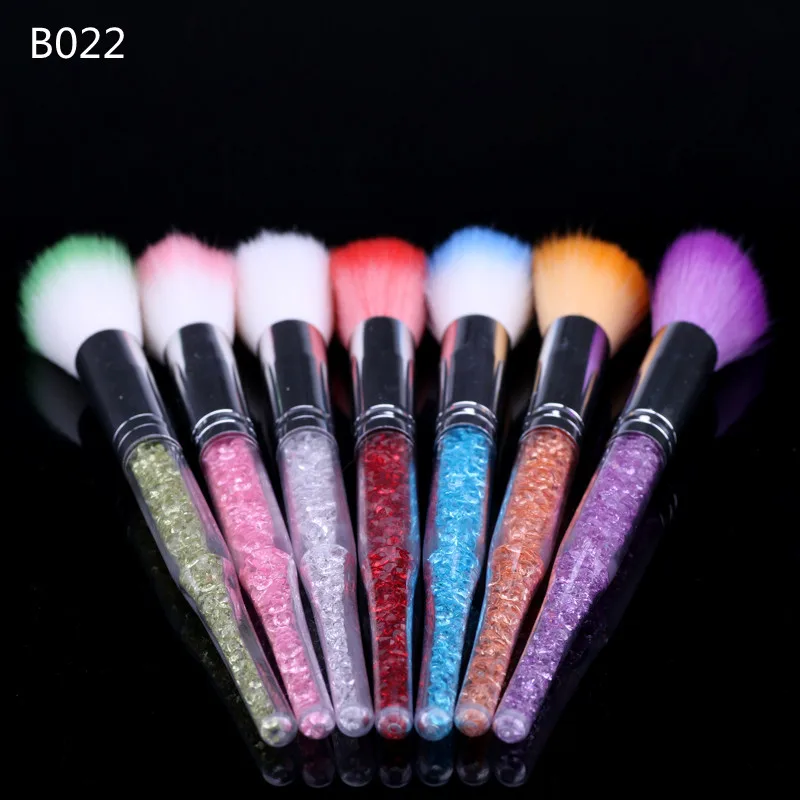 1pc 7 Colors Nail Glitter Brush Dust Clean Acrylic UV Gel Powder