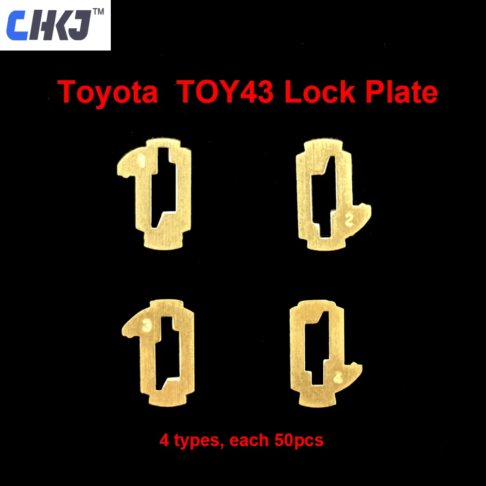 CHKJ TOY43 سيارة قفل القصب لوحة لتويوتا كامري كورولا NO.1.2.3.4 قفل القصب قفل لوحة كل 50 قطع مع 10 قطع + هدية الربيع