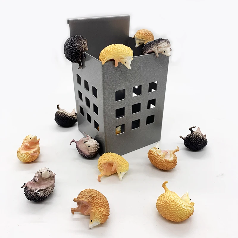 

20pcs/Mini Custom pvc toys Hedgehog Hanging on the cup figures Kids Toy animal shape creative Household toys