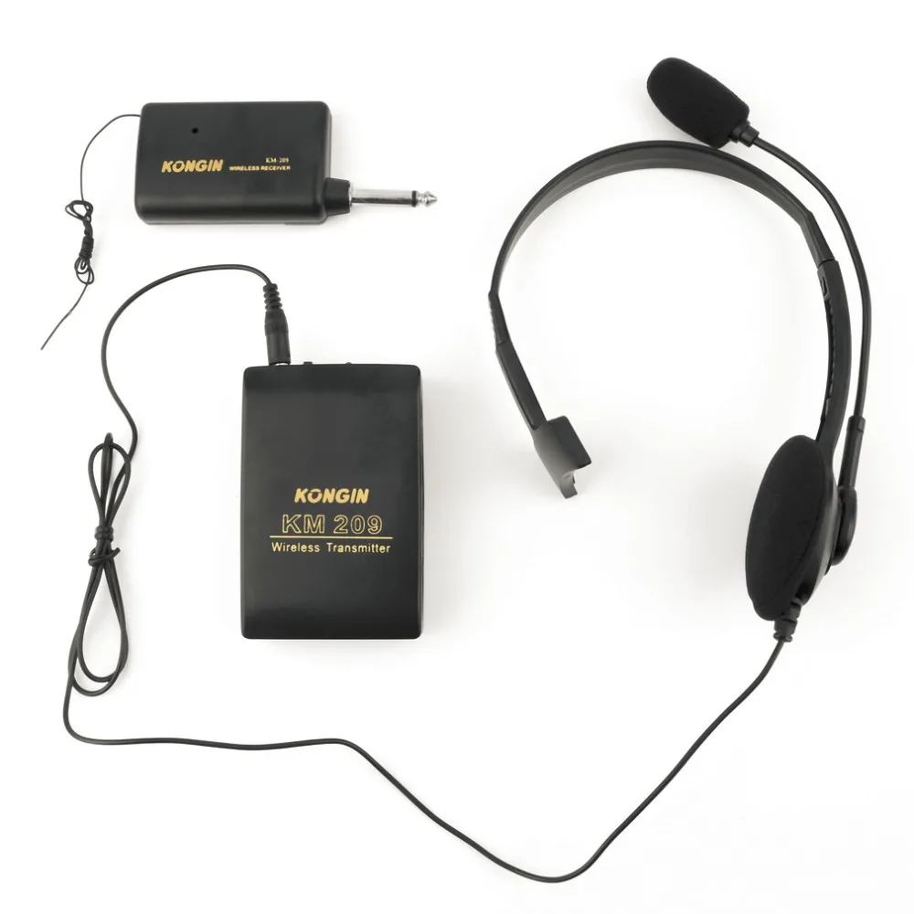 Portable VHF Stage Wireless Lavalier Lapel Headset Microphone System