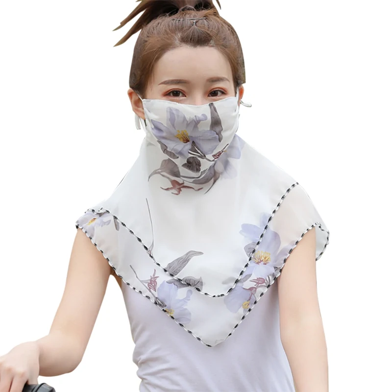 1 Pcs Sunscreen Veil Chiffon Masks UV Shawl Anti Haze Pollen Outdoor Travel Face Dust Thin Neck Protection Summer Female