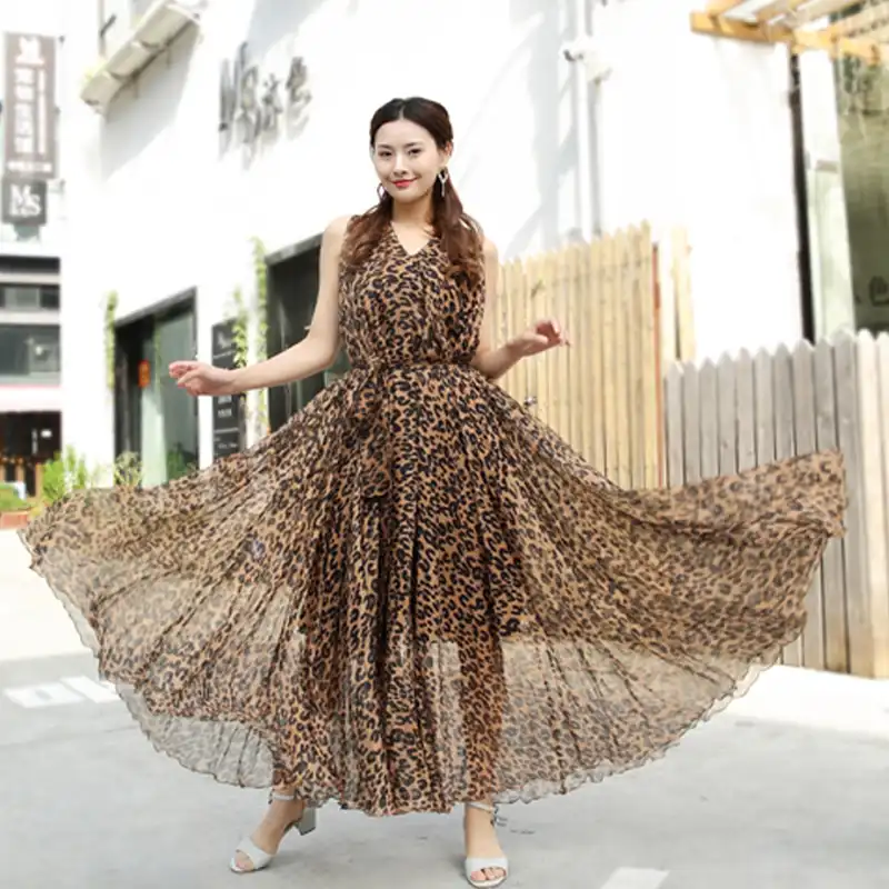 leopard flowy dress