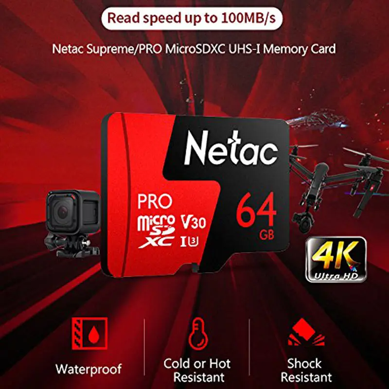 Netac micro sd 64 gb P500 Pro Class 10 карт памяти microSDXC V30 U3 UHS-I TF флэш-карты 64 gb для мобильного телефона и спортивные Камера